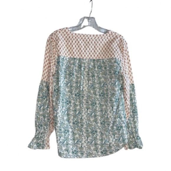 Sundance Cotton Boho Dainty Floral Fall Colors Print Long Sleeve Top Size Small - Picture 3 of 8